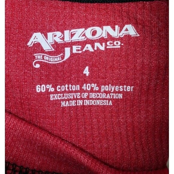 Arizona Boys Shirt Size 4 Let It Rock Red Long Sleeve Thermal - Picture 4 of 6